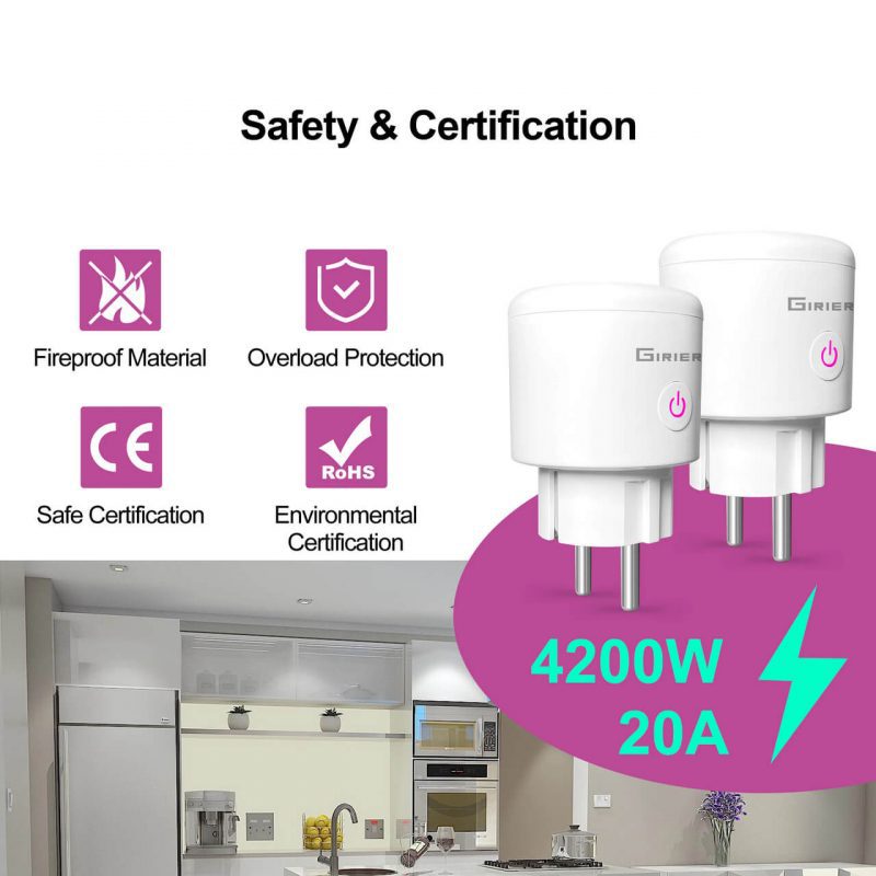 Wi-Fi умная розетка 20А 4200 Вт Girier