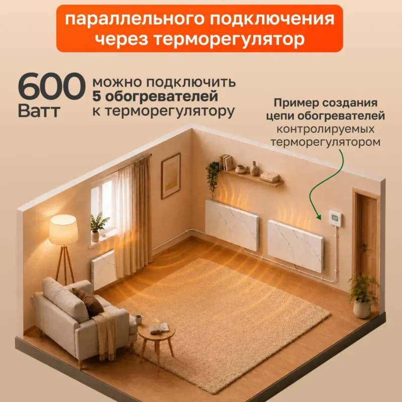 Керамо кварцевый обогреватель 600 Вт белый мрамор 002
